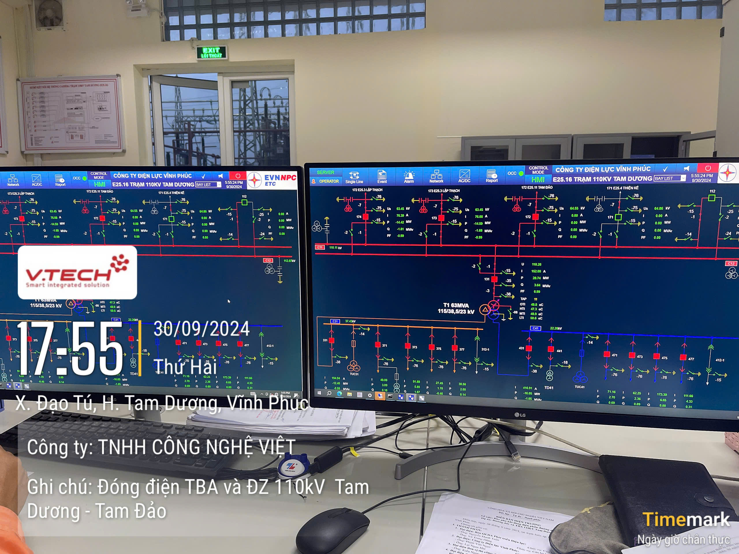 Đóng điện thành công giai đoạn 2 dự án Đường dây và TBA 110kV Tam Dương